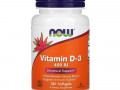 Now Foods, витамин D3, структурная поддержка, 10 мкг (400 МЕ), 180 мягких таблеток