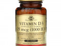 Solgar, витамин D3, 25 мкг (1000 МЕ), 180 таблеток