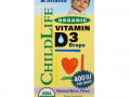 ChildLife, органический витамин D3 в каплях, натуральный ягодный вкус, 400 МЕ, 10 мл (0,338 жидк. унции)