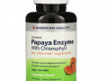American Health, ферменты папайи с хлорофиллом, 250 жевательных таблеток