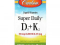 Carlson Labs, Super Daily D3+K2, витамины в жидкой форме, 50 мкг (2000 МЕ) и 45 мкг, растительная формула, 360 капель, 10,16 мл (0,34 жидк. унции)