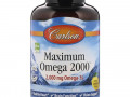 Carlson Labs, Максимум Омега 2000, Натуральный вкус лимона, 2 000 мг, 90 мягких таблетки