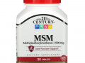 21st Century, МСМ, метилсульфонилметан, 1000 мг, 90 таблеток