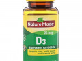 Nature Made, Vitamin D3, 25 mcg, 100 Softgels