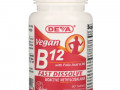 Deva, витамин в12 с фолиевой кислотой и витамином В6, для веганов, 90 таблеток