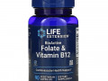 Life Extension, биоактивные фолат и витамин B12, 90 вегетарианских капсул