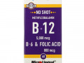 Superior Source, No Shot B-12 (метилкобаламин), витамин B6 и фолиевая кислота, 5000 мкг/800 мкг,60 быстрорастворимых таблеток MicroLingual