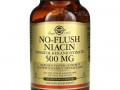 Solgar, ниацин, не вызывающий покраснений, 500 мг, 250 растительных капсул