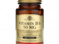 Solgar, Витамин В6, 50 мг, 100 таблеток