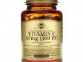 Solgar, Натуральный витамин Е, 67 мг (100 МЕ), 100 мягких таблеток