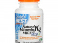 Doctor's Best, натуральный витамин K2 MK-7 с MenaQ7, 100 мкг, 60 вегетарианских капсул