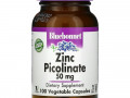 Bluebonnet Nutrition, пиколинат цинка, 50 мг, 100 вегетарианских капсул
