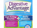 Schiff, Добавка для улучшения пищеварения Digestive Advantage, быстродействующие ферменты + ежедневный пробиотик, 40 капсул