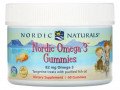 Nordic Naturals, Жевательные конфеты Nordic Omega-3 со вкусом мандарина, 82 мг, 60 жевательных конфет