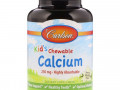Carlson Labs, Жевательные таблетки с кальцием для детей, с натуральным ванильным вкусом, 250 мг, 60 таблеток
