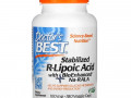 Doctor's Best, стабилизированная R-липоевая кислота с BioEnhanced Na-RALA, 100 мг, 180 вегетарианских капсул