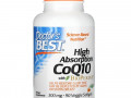 Doctor's Best, коэнзим Q10 с высокой степенью усвоения, с BioPerine, 300 мг, 90 вегетарианских капсул