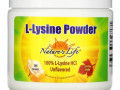 Nature's Life, L-Lysine в порошке, без вкусовых добавок, 200 г