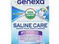 Genexa, Солевой раствор для младенцев, органический назальный спрей и пипетка, для новорожденных и более старших детей, 30 мл (1 жидк. унция)