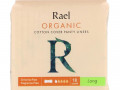 Rael, Organic Cotton Cover Panty Liners, Long, 18 Count