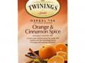 Twinings, травяной чай, апельсин и корица, без кофеина, 20 чайных пакетиков в индивидуальной упаковке, 40 г (1,41 унции)