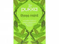 Pukka Herbs, Three Mint, Caffeine Free, 20 Herbal Tea Sachets, 1.12 oz (32 g)
