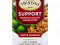 Twinings, Травяной чай для поддержки иммунитета, белый гибискус, лайм и имбирь, без кофеина, 18 пакетиков по 0,95 унц. (27 г)