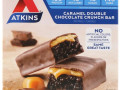 Atkins, Снек, хрустящий батончик с карамелью и двойным шоколадом, 5 батончиков, весом 44 г (1,55 унции) каждый