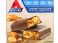 Atkins, снек, шоколадно-карамельный батончик с арахисом и нугой, 5 батончиков, 44 г (1,55 унции) каждый