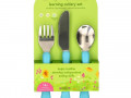 Green Sprouts, Learning Cutlery Set, 12+ Months, Aqua, 1 Set