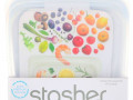 Stasher, Многоразовый силиконовый контейнер для еды, удобный размер для бутербродов, средний, прозрачный, 450 мл (15 жидк. унций)