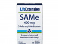 Life Extension, SAMe, S-аденозил-метионин, 400 мг, 30 таблеток, покрытых кишечнорастворимой оболочкой