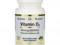 California Gold Nutrition, Витамин D3, 50 мкг (2000 МЕ), 90 мягких капсул из рыбного желатина