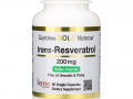 California Gold Nutrition, Ресвератрол, 98% транс-ресвератрол, 200 мг, 60 растительных капсул