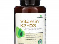 FutureBiotics, витамины K2 + D3 с витамином K2 в виде MK-7, 120 капсул