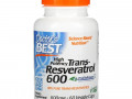 Doctor's Best, высокоэффективный транс-ресвератрол 600, 600 мг, 60 вегетарианских капсул