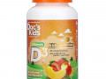 Doctor's Best, Doc's Kids, жевательные таблетки с витамином D3, полностью натуральные фруктовые ароматизаторы, 25 мкг (1000 МЕ), 60 жевательных таблеток с натуральным фруктовым пектином