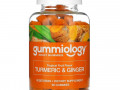 Gummiology, жевательные таблетки с куркумой и имбирем, для взрослых, вкус тропических фруктов, 90 вегетарианских жевательных таблеток