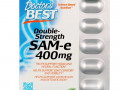 Doctor's Best, SAM-e, двойная сила, 400 мг, 30 таблеток, покрытых кишечнорастворимой оболочкой