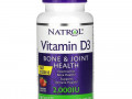 Natrol, витамин D3 для здоровья костей и суставов, клубничный вкус, 2000 МЕ, 90 таблеток