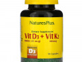 Nature's Plus, витамин D3 и витамин K2, 90 капсул