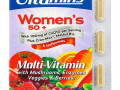 Ultamins, мультивитаминный комплекс для женщин старше 50 лет с коэнзимом Q10, грибами, ферментами, овощами и ягодами, 60 растительных капсул