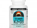 Source Naturals, витамин K2 и D3, 60 таблеток