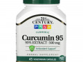 21st Century, куркумин 95, 500 мг, 45 вегетарианских капсул