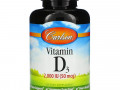 Carlson Labs, витамин D3, 2000 МЕ (50 мкг), 360 мягких таблеток