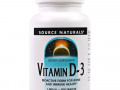 Source Naturals, витамин D-3, 1000 МЕ, 200 таблеток