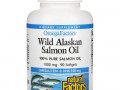Natural Factors, жир дикого аляскинского лосося, 1000 мг, 90 капсул
