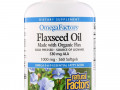 Natural Factors, Omega Factors, льняное масло, 1000 мг, 360 капсул