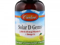 Carlson Labs, Solar D Gems, витамин D3 + омега-3 кислоты, натуральный лимонный вкус, 2000 МЕ, 360 мягких таблеток