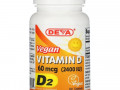 Deva, веганский витамин D, D2, 60 мкг (2400 МЕ), 90 таблеток